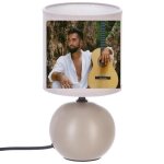 Lampe de chevet - kendji - modle 5 - coton - cramique - personnalisable