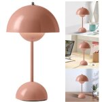 Lampe de chevet led - champignon - rose - rechargeable - 3 modes de luminosit - design rtro moderne ...