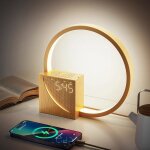 Lampe de chevet led avec r�veil ports de charge usb lampe de table dimmable avec 3 modes intensit� d�clairage ...