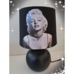 Lampe de chevet - marilyn monroe - pied en cramique - abat - jour en tissu - vintage - 60w