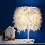 Lampe de chevet  plumes blanc abat - jour moderne mode pour salon chambre bar hotel dcoration de la ...