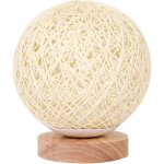 Lampe chevet rotin led rechargeable usb abat - jour naturel d�coration chambre (beige)