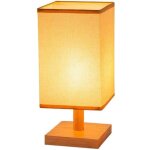 Lampe de chevet lampes de table  led en bois 3000k carr abat - jour en tissu lampes pour chambre bureau ...