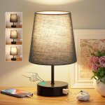 Lampe de chevet tactile avec ports de chargement usb - c et usb - a intensit� r�glable 3 modes d�clairage ...