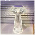 Lampe de chevet tactile tricolore avec ampoule led en cristal dot�e dun port usb et dun design en forme ...