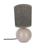 Lampe de chevet timeo taupe noir strie