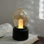 Lampe de chevet - vintage - noir - usb rechargeable - led - mini lampe de bureau