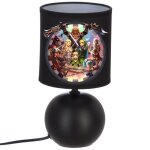 Lampe de chevet - zelda - personnalisable - coton - ceramique - 60w - noir Lampe de chevet - zelda - personnalisable - coton - ceramique - 60w - noir
