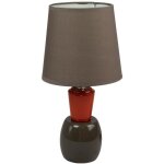 Lampe à poser - corep - bicolore marron et orange - pied en céramique - abat - jour en tissu - compatible ... Lampe à poser - corep - bicolore marron et orange - pied en céramique - abat - jour en tissu - compatible ...