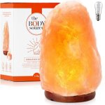 Lampe en cristal de sel de lhimalaya - the body source - naturelle - 3 - 5kg - base en bois