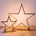 Lampe d�corative en forme d�toile � poser - bambou - 32x6. 5x33cm - artecsis