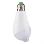 Lampe dtecteur de mouvement e27 led - qiilu - tte rotative 350 - blanc chaud - 7w - 650lm