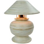 Lampe  poser - fine asianliving - spirale - bambou fait main - blanc - 37x37x40cm