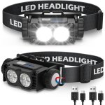 Lampe frontale led - hawuj - 2 pi�ces 2000 lumens - ultra puissante 3 modes ipx5 camping / cyclisme / ...