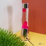 Lampe � lave - fisura - rose - base chrom�e or rose - 395 cm - 25w r39