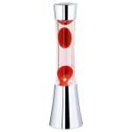 Lampe � lave - fisura - rouge - base en chrome - 395 cm - ampoule incluse