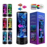 Lampe � lave - veilleuse b�b� - poisson � bulles - 16 couleurs 4 modes - aliment� par usb - led 28. 5 ...
