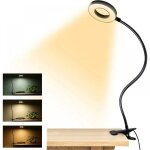 Lampe de lecture � pince lampe de bureau led usb lumi�re � 3 modes de couleur lampe � pince pour livre ...