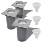 Vidaxl lampe led encastrable au sol d'extrieur jardin 3 pices carr 42413