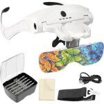 Lampe loupe grossissante comme diamond painting accessoires avec 4led et r�glage � 2niveauxlampe frontale ...
