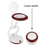 Lampe loupe  led dpliable et portative - daylight - grossissement 3x - lentille de 55 cm - blanc