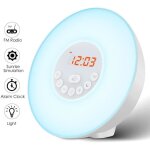 Lampe de luminothrapie radio rveil avec simulation lever - coucher du soleil - mospro - couleur bleu ...