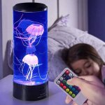 Lampe meduse lampe a lave aquarium r�servoir veilleuse changeante de couleur avec t�l�commandelumi�re ...