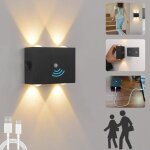 Lampe murale sans fil rechargeable int�rieur applique detecteur de mouvement 4w applique murale en aluminium ...