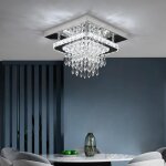 Lampe de plafond en cristal moderne pendentif  led intelligent chandelier contrle de la lumire salle ...
