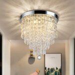 Lampe de plafond lustre cristal k9 design moderne applique plafonnier pour salon300mmampoules g9 * 4 ...