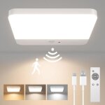 Lampe de plafonnier avec dtecteur de mouvement led plafond sans fil rechargeable plafonnier pour douche ...
