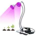 Lampe de plante lampe de croissance lampe horticole  double tte 18w 80led avec cou de cygne flexible ...