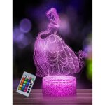Lampe a poser princess 3dtélécommande 16 couleurs changeantes réglage de la luminositélampe de chevet ... Lampe a poser princess 3dtélécommande 16 couleurs changeantes réglage de la luminositélampe de chevet ...