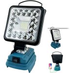 Lampe sans fil pour batterie makita 18v lampe de travail led 48w 4800lm projecteur lampe de chantier ...