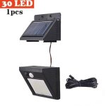 Lampe solaire - 30 led - d�tecteur de mouvement - applique murale - jardin - ext�rieur