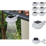 Lampes solaires 6 pcs pour cl�ture goutti�re blanc - lampe solaire - �clairage ext�rieur - led - luminaire ...