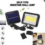 Lampe solaire applique murale 100 led cob avec detecteur ip65 tanche pour jardin clairage extrieure ...