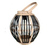 Lampe solaire en bambou - olivie - noir
