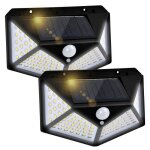 Lampe solaire extrieur 100 led 2 pack clairage solaire extrieur dtecteur de mouvement clairage 270 ...
