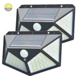 Lampe solaire extrieur applique murale led 3. 7v 2200mah etanche trois modes de functions en inox