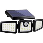 Lampe solaire exterieur avec d�tecteur de mouvement ip65 �tanche projecteur solaire ext�rieur 3 t�tes ...