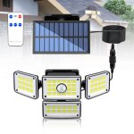 Lampes de s�curit� solaires projecteurs ext�rieurs �tanches ip65 avec illumination grand angle � 4 t�tes ...