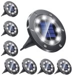 Lampe solaire ext�rieur kenlumo lumi�re solaire jardin 8 leds au sol �clairage 6000k blanc froid - lot ...