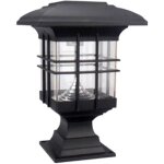 Lampe solaire extrieur noir moderne led lampe pilier portail avec etanche ip65 lampadaire de jardinlampe ...