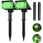 Lampe solaire - spot solaire 20 leds - auto on / off - ip65 �tanche - 2 pi�ces - vert