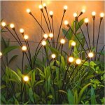 Lampe solaire ext�rieure jardin - lot 4 - 10 t�tes effet lucioles - ip65 �tanche - blanc chaud