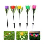 Lampe solaire en forme de fleur de tulipe - luminaire dext�rieur - �tanche - 62ip54