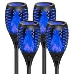 Lampe solaire - haopyou - torche de jardin - 4 pcs - lumière led - couleur bleu Lampe solaire - haopyou - torche de jardin - 4 pcs - lumière led - couleur bleu