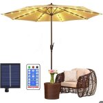 Lampes solaires pour parasol - pzcc - 104 leds - 8 modes - t�l�commande - ip67 �tanche - �nergie solaire ...