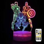 Lampe de nuit spiderman 3d veilleuse led avec tlcommande et minuterie - bleosan